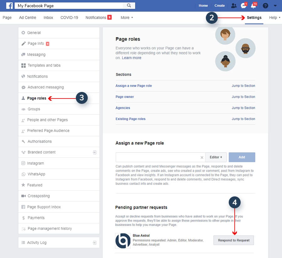 How To Accept Facebook Page Access Requests - Blue Astral